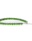 Baikalla Jewelry jade beads bracelet Genuine High Green Jade Round Beads Bracelet Bangle with 18k White Gold Jump Ring( 4 mm )