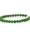 Baikalla Jewelry jade beads bracelet Copy of 24K Pure Yellow Gold Money Bead With Genuine Green Jade Round Beads Bracelet Bangle ( 8 mm )