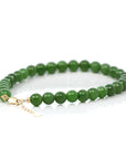 Baikalla Jewelry jade beads bracelet Copy of 24K Pure Yellow Gold Money Bead With Genuine Green Jade Round Beads Bracelet Bangle ( 8 mm )