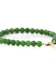 Baikalla Jewelry jade beads bracelet Copy of 24K Pure Yellow Gold Money Bead With Genuine Green Jade Round Beads Bracelet Bangle ( 8 mm )