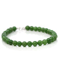 Baikalla Jewelry jade beads bracelet Baikalla Genuine Fine Green Nephrite Jade Round Beads Bracelet With 18K White Gold Jump Ring ( 6mm )