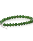 Baikalla Jewelry jade beads bracelet Baikalla Genuine Fine Green Nephrite Jade Round Beads Bracelet With 18K White Gold Jump Ring ( 6mm )