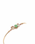 Baikalla Jewelry Gold Jade Bracelet Copy of 18k Rose Gold "Morning Glory" Half Bracelet Bangle with Green Imperial Jade & Diamonds