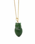 Baikalla Jewelry God Jadeite Jade Necklace Pendant Only Copy of Baikalla Genuine Green Nephrite Jade Lucky Owl Pendant Necklace With 14k Yellow Gold Bail