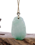 Baikalla Jewelry Jade Pendant Copy of Natural Ice Jadeite Jade Shou Tao ( Longevity Peach ) Necklace With 14k Yellow Gold Bail