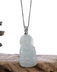 Baikalla Jewelry Jade Guanyin Pendant Necklace Copy of Baikalla 14k "Goddess of Compassion" Genuine Burmese Jadeite Jade Guanyin Pendant With VS1 Diamond Bail