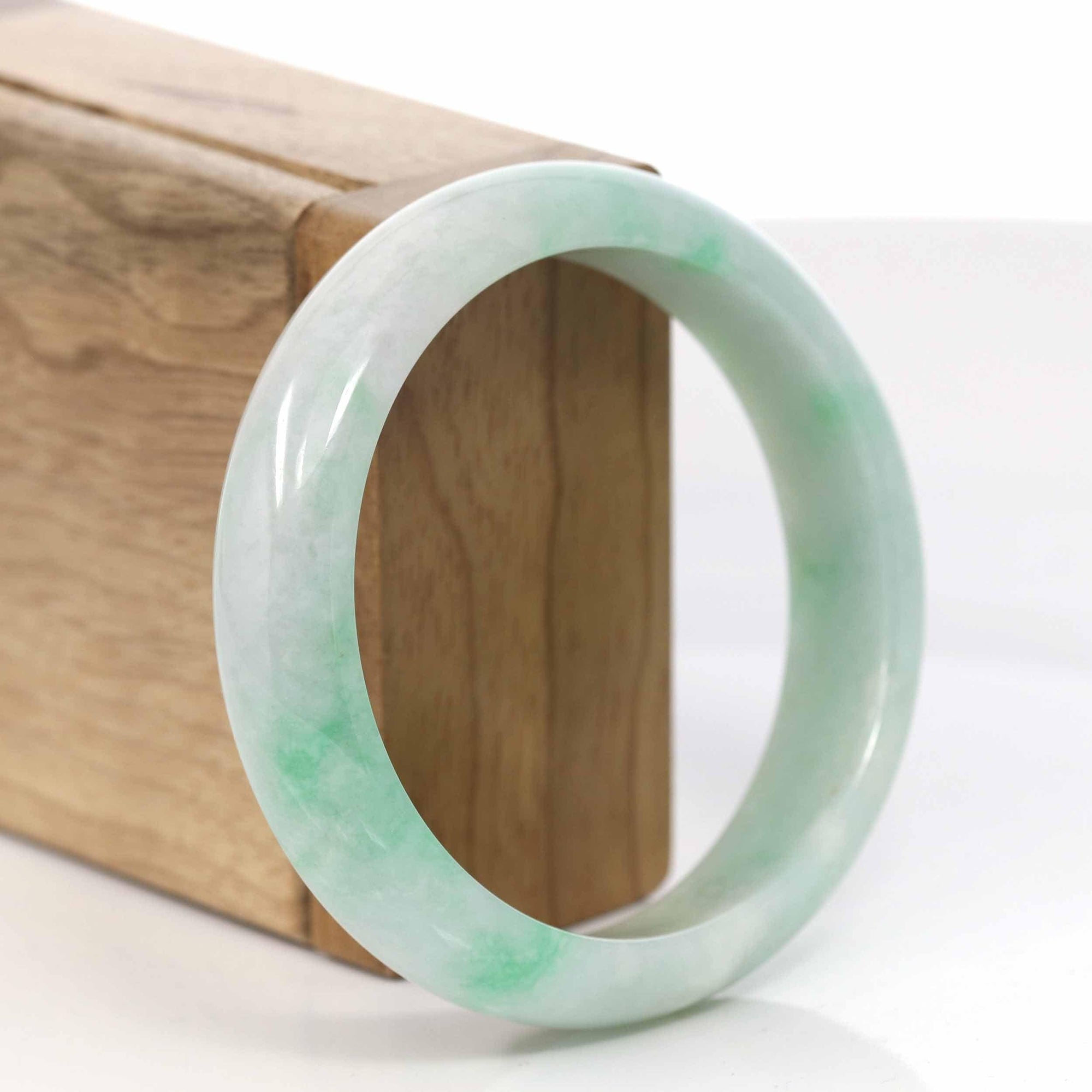 Baikalla Jewelry Jadeite Jade Bangle Bracelet Copy of High-quality Lavender-Green Natural Burmese Jadeite Jade Bangle ( 57.85 mm )#405