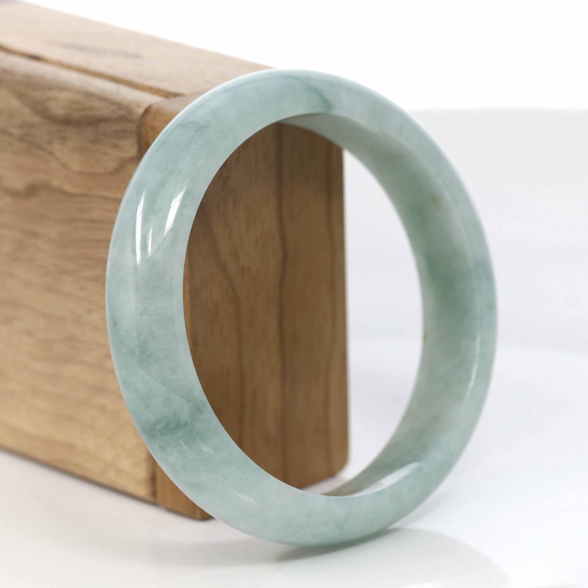 Baikalla Jewelry Jadeite Jade Bangle Bracelet Natural Ice Jadeite Jade Bangle Bracelet ( 57.3 mm )#424