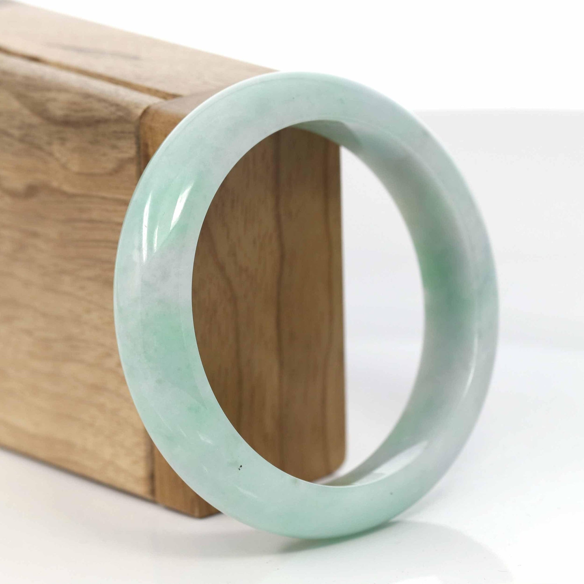 Baikalla Jewelry Jadeite Jade Bangle Bracelet Copy of Copy of Lavender- Green Natural Genuine Burmese Jadeite Jade Bangle ( 56.14 mm ) 