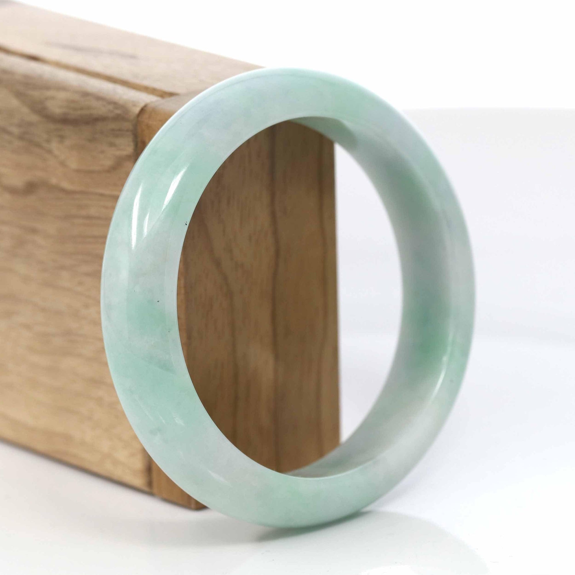 Baikalla Jewelry Jadeite Jade Bangle Bracelet Copy of Copy of Lavender- Green Natural Genuine Burmese Jadeite Jade Bangle ( 56.14 mm ) #993