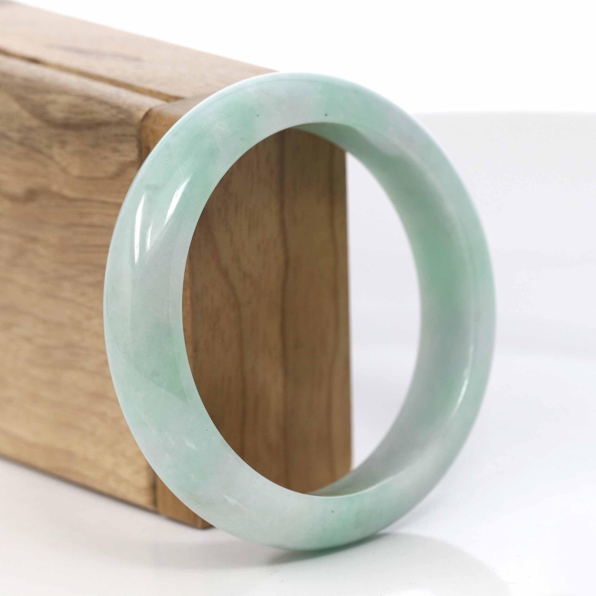 Baikalla Jewelry Jadeite Jade Bangle Bracelet Copy of Copy of Lavender- Green Natural Genuine Burmese Jadeite Jade Bangle ( 56.14 mm ) #993