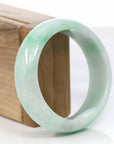 Baikalla Jewelry Jadeite Jade Bangle Bracelet Copy of Baikalla Classic Green Natural Jadeite Jade Wider Bangle Bracelet (57.8 mm) 