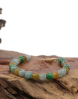 Baikalla Jewelry jade beads bracelet High Multiple Colors Jadeite Jade Beads Bracelet With 18K Yellow Gold Clasp ( 6.5 mm )