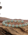 Baikalla Jewelry jade beads bracelet Baikalla High Genuine Ice Jadeite Jade Round Beads Bracelet With 18K Yellow Gold Clasp ( 6.5 mm )