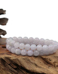 Baikalla Jewelry jade beads bracelet 6.5 inches Natural Jadeite Jade Round Lavender Beads Bracelet ( 8mm )