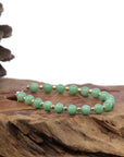 Baikalla Jewelry jade beads bracelet Baikalla Genuine Green Jadeite Jade Round Beads Bracelet With 18K Yellow Gold Clasp and Gold Beads ( 6 mm )