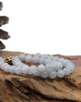 Baikalla Jewelry jade beads bracelet Baikalla Genuine 8mm Lavender Jadeite Jade Round Beads Bracelet With 18K Yellow Gold Clasp