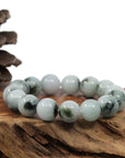 Baikalla Jewelry jade beads bracelet Natural Jadeite Jade 14mm Round Blue Green Beads Men's Bracelet (14mm)