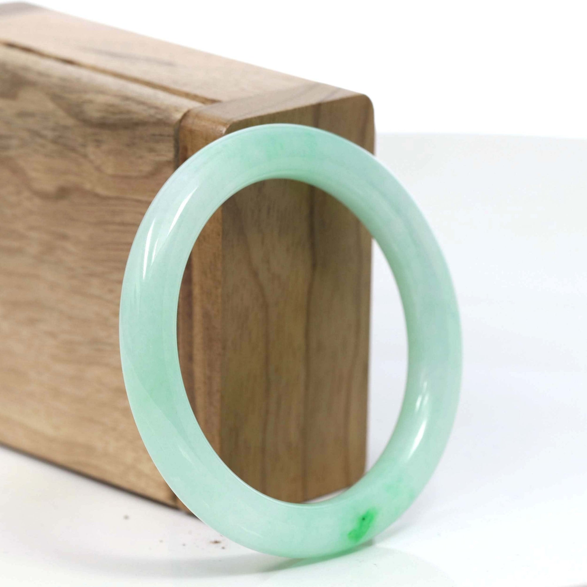 Baikalla Jewelry Jadeite Jade Bangle Bracelet Copy of Copy of Natural Burmese Apple Green Jadeite Jade Bangle Bracelet ( 53.6 mm) #T046