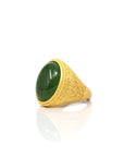 Baikalla Jewelry Jade Ring Copy of Baikalla™ "Classic Signet" Gold Plated Sterling Silver Real Green Jade Classic Men's Ring