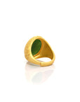 Baikalla Jewelry Jade Ring Copy of Baikalla™ "Classic Signet" Gold Plated Sterling Silver Real Green Jade Classic Men's Ring