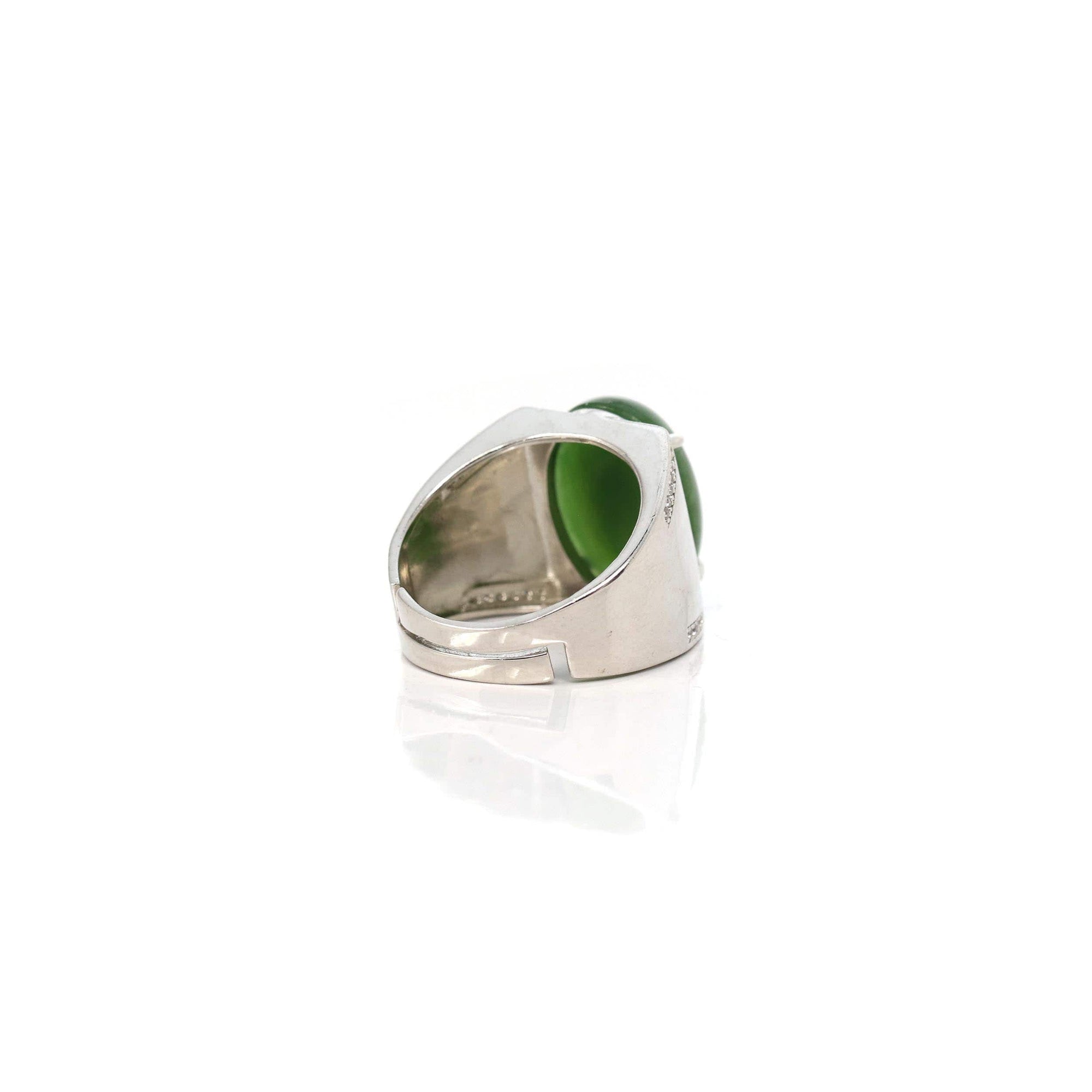 Baikalla Jewelry Jade Ring Copy of Copy of Copy of Baikalla™ "Signature Signet" Sterling Silver Real Green Nephrite Jade Classic Men's Ring