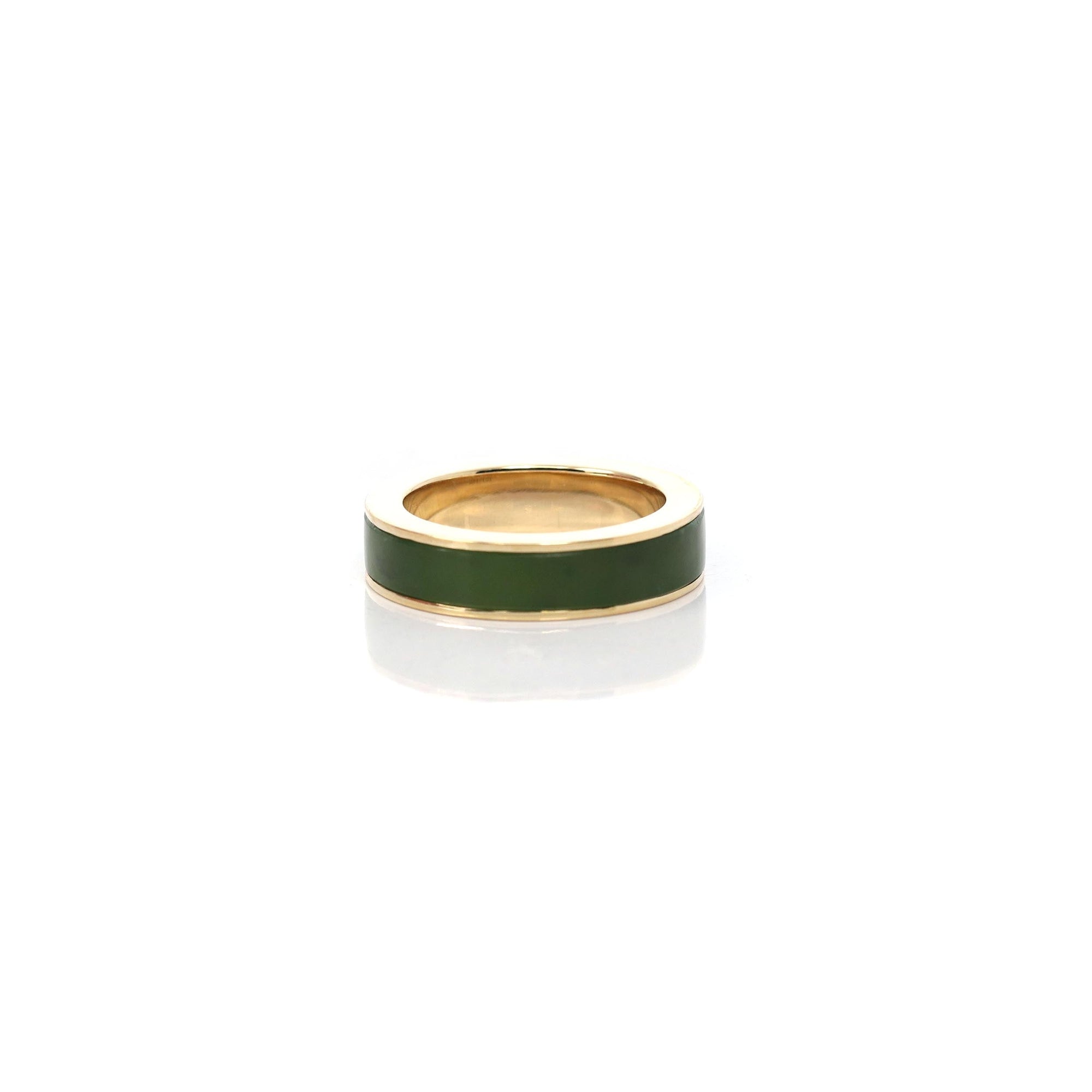 Baikalla Jewelry Gold Jadeite Jade Ring Copy of Baikalla &quot;Classic Oval Signet&quot; 14k Genuine Forest Green Old mine Jadeite Jade Men&#39;s Ring