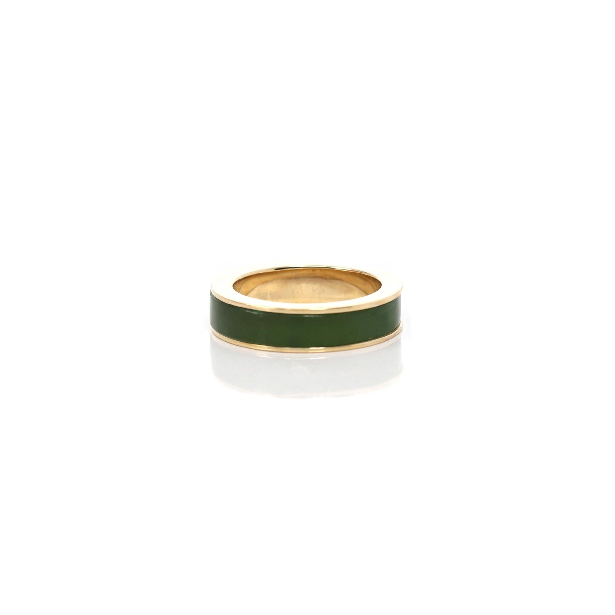 Baikalla Jewelry Gold Jadeite Jade Ring Copy of Baikalla &quot;Classic Oval Signet&quot; 14k Genuine Forest Green Old mine Jadeite Jade Men&#39;s Ring