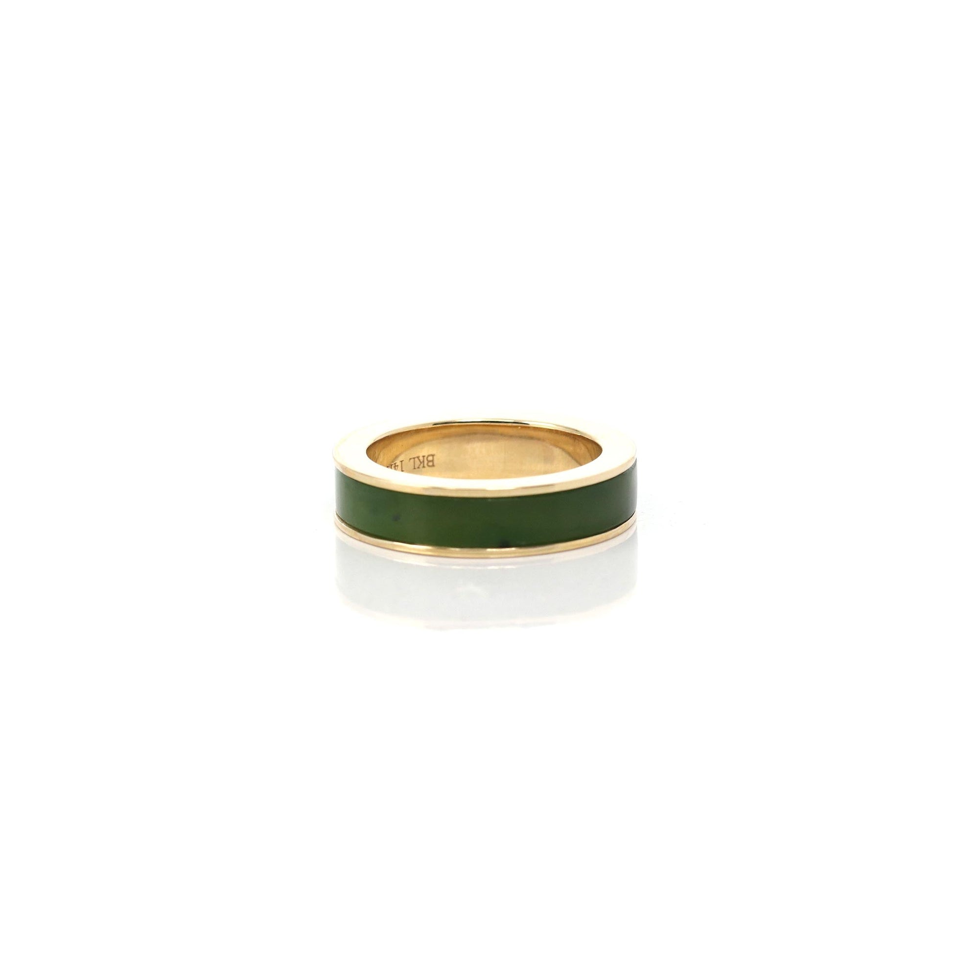 Baikalla Jewelry Gold Jadeite Jade Ring Copy of Baikalla "Classic Oval Signet" 14k Genuine Forest Green Old mine Jadeite Jade Men's Ring