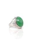 Baikalla Jewelry Jadeite Engagement Ring Copy of Baikalla 18k White Gold Natural Imperial Green Jadeite Jade Men's Ring