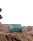 Baikalla Jewelry Jadeite Jade Bangle Bracelet Copy of Genuine Burmese Blue-green Jadeite Jade Men's Band Ring