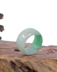 Baikalla Jewelry Jadeite Jade Bangle Bracelet Genuine Burmese Blue-green Jadeite Jade Men's Band Ring