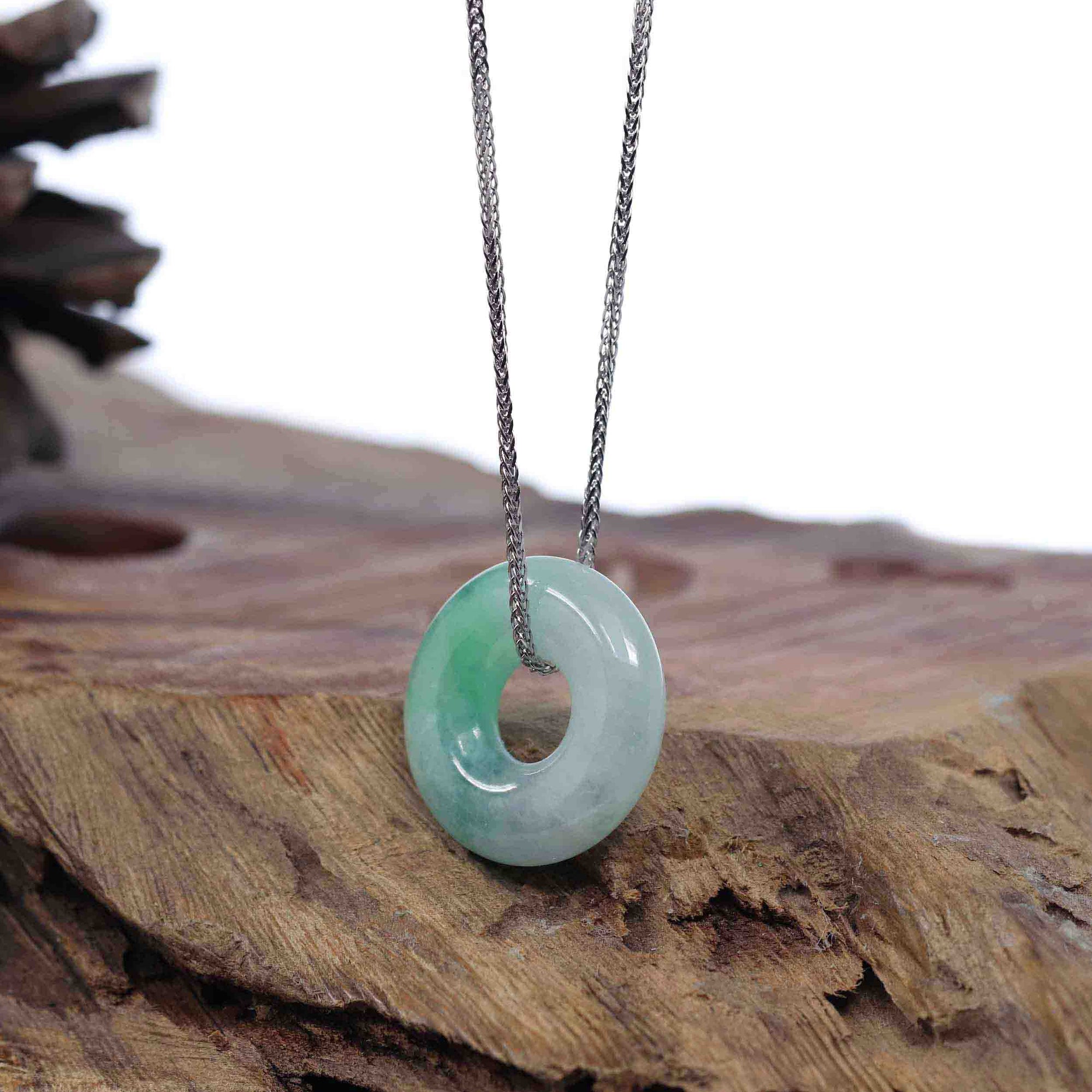 Baikalla Jewelry Jade Pendant Necklace Copy of Copy of Baikalla &quot;Good Luck Button&quot; Necklace Green Jadeite Jade Pendant For Men