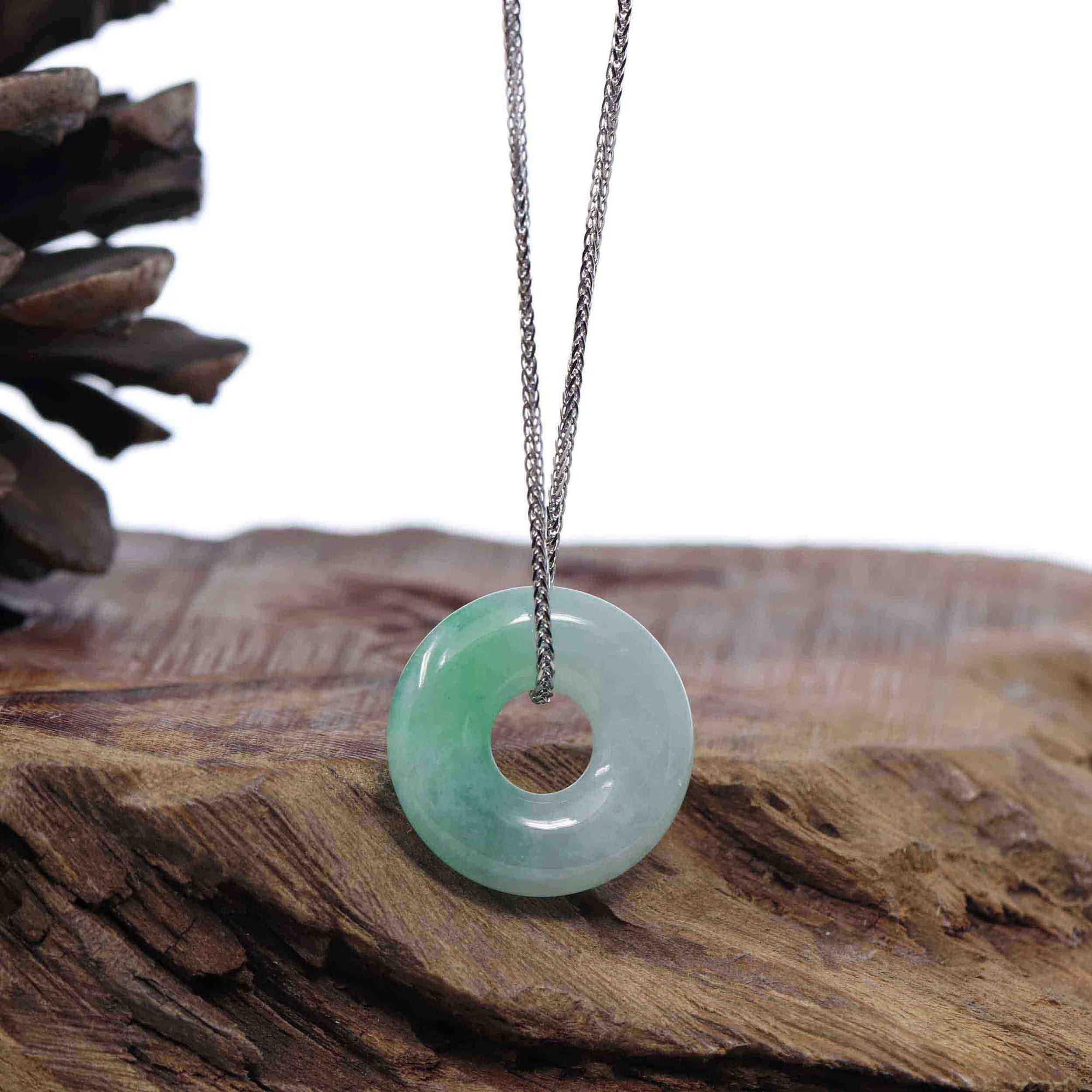 Baikalla Jewelry Jade Pendant Necklace Copy of Copy of Baikalla "Good Luck Button" Necklace Green Jadeite Jade Pendant For Men