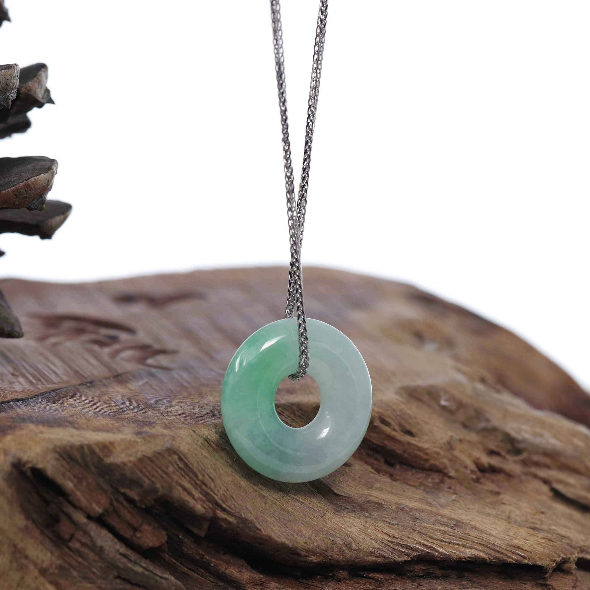 Baikalla Jewelry Jade Pendant Necklace Copy of Copy of Baikalla &quot;Good Luck Button&quot; Necklace Green Jadeite Jade Pendant For Men