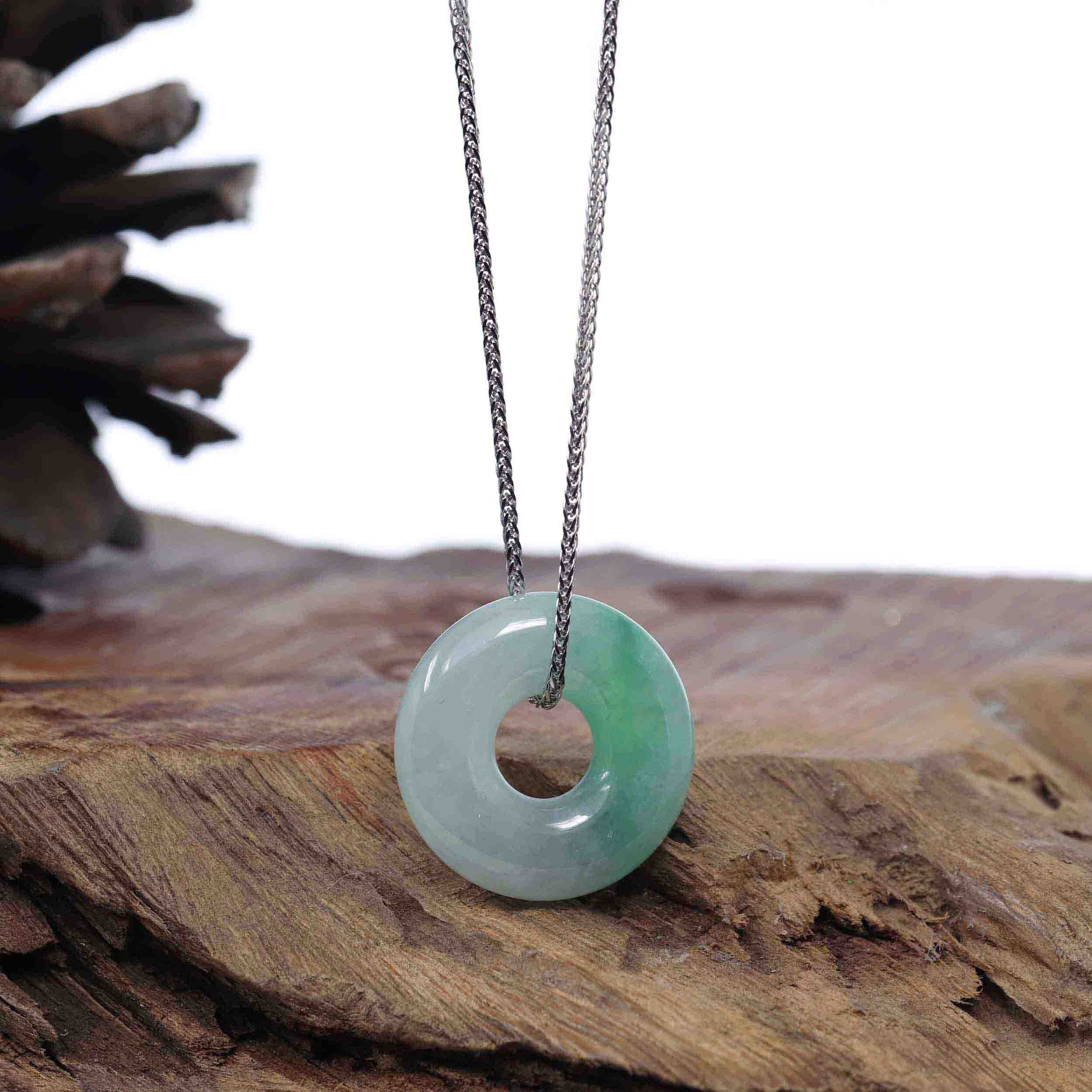 Baikalla Jewelry Jade Pendant Necklace Copy of Copy of Baikalla "Good Luck Button" Necklace Green Jadeite Jade Pendant For Men