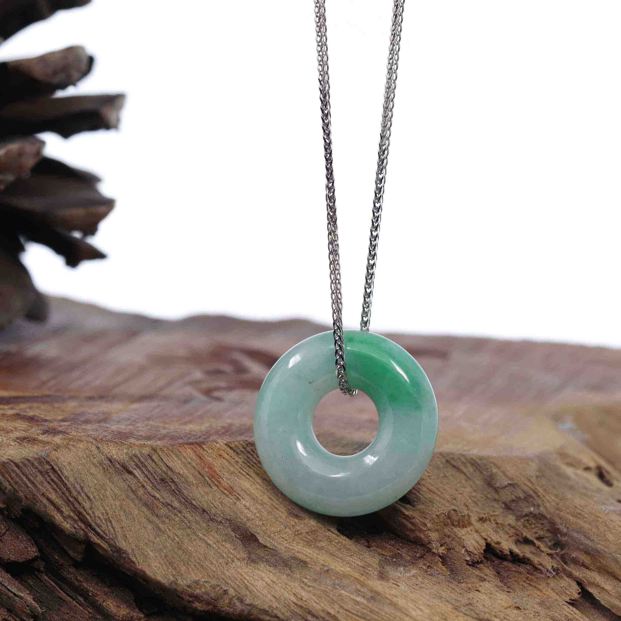 Baikalla Jewelry Jade Pendant Necklace Copy of Copy of Copy of Copy of Baikalla &quot;Good Luck Button&quot; Necklace Green Jadeite Jade Pendant For Men