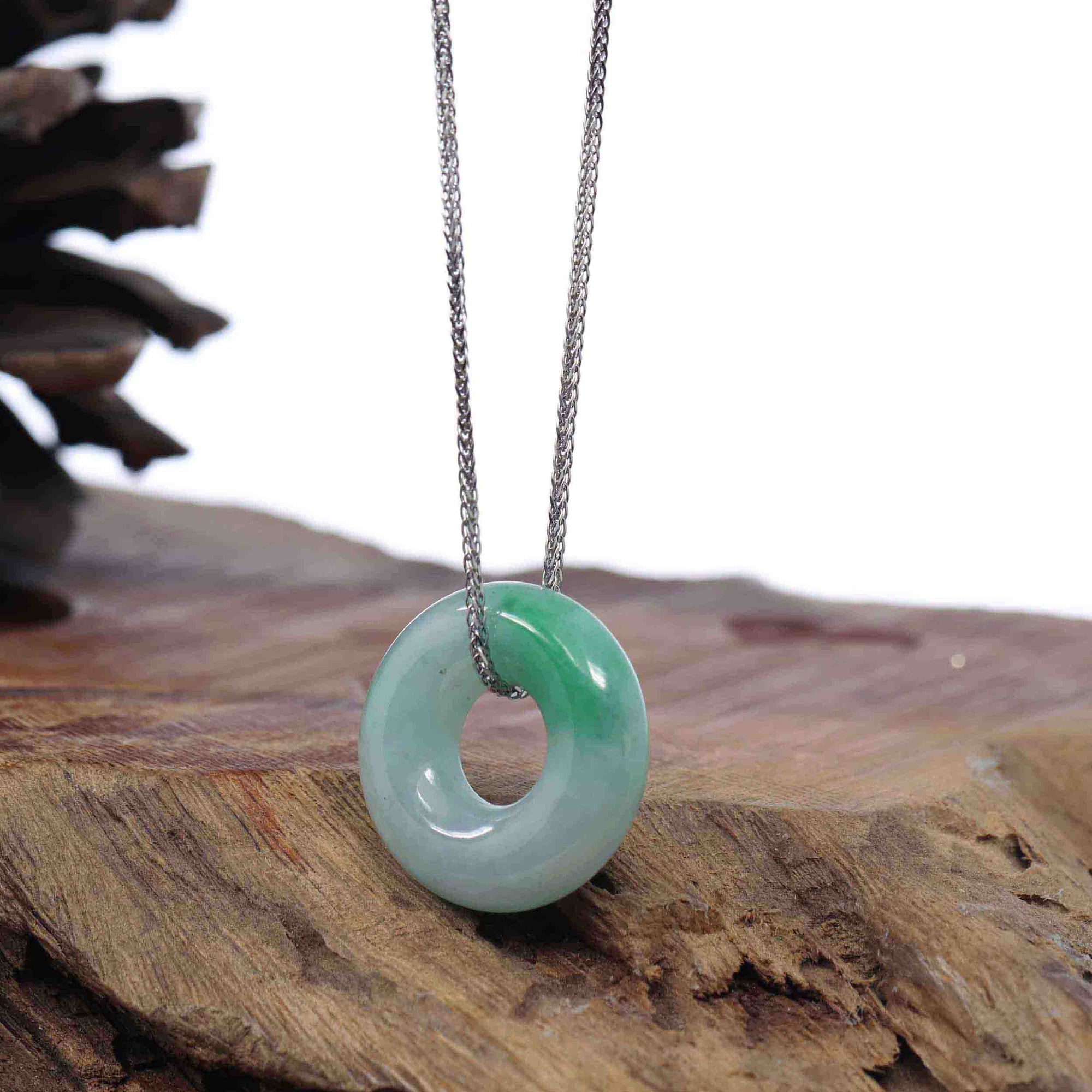 Baikalla Jewelry Jade Pendant Necklace Copy of Copy of Copy of Copy of Baikalla &quot;Good Luck Button&quot; Necklace Green Jadeite Jade Pendant For Men