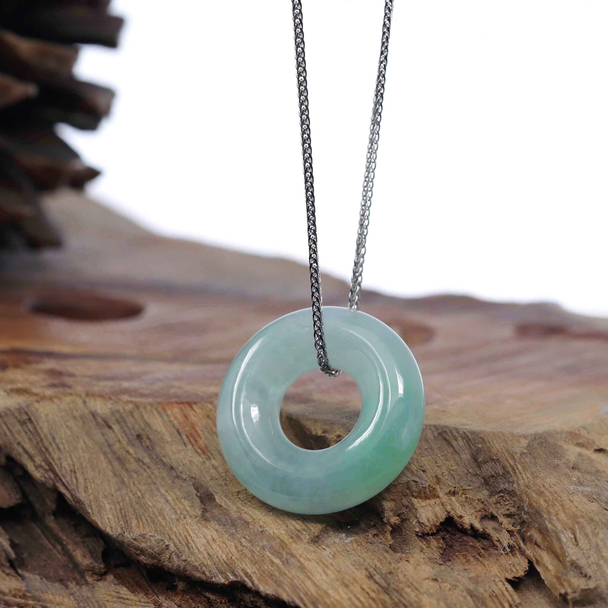 Baikalla Jewelry Jade Pendant Necklace Copy of Baikalla "Good Luck Button" Necklace Green Jadeite Jade Pendant For Men