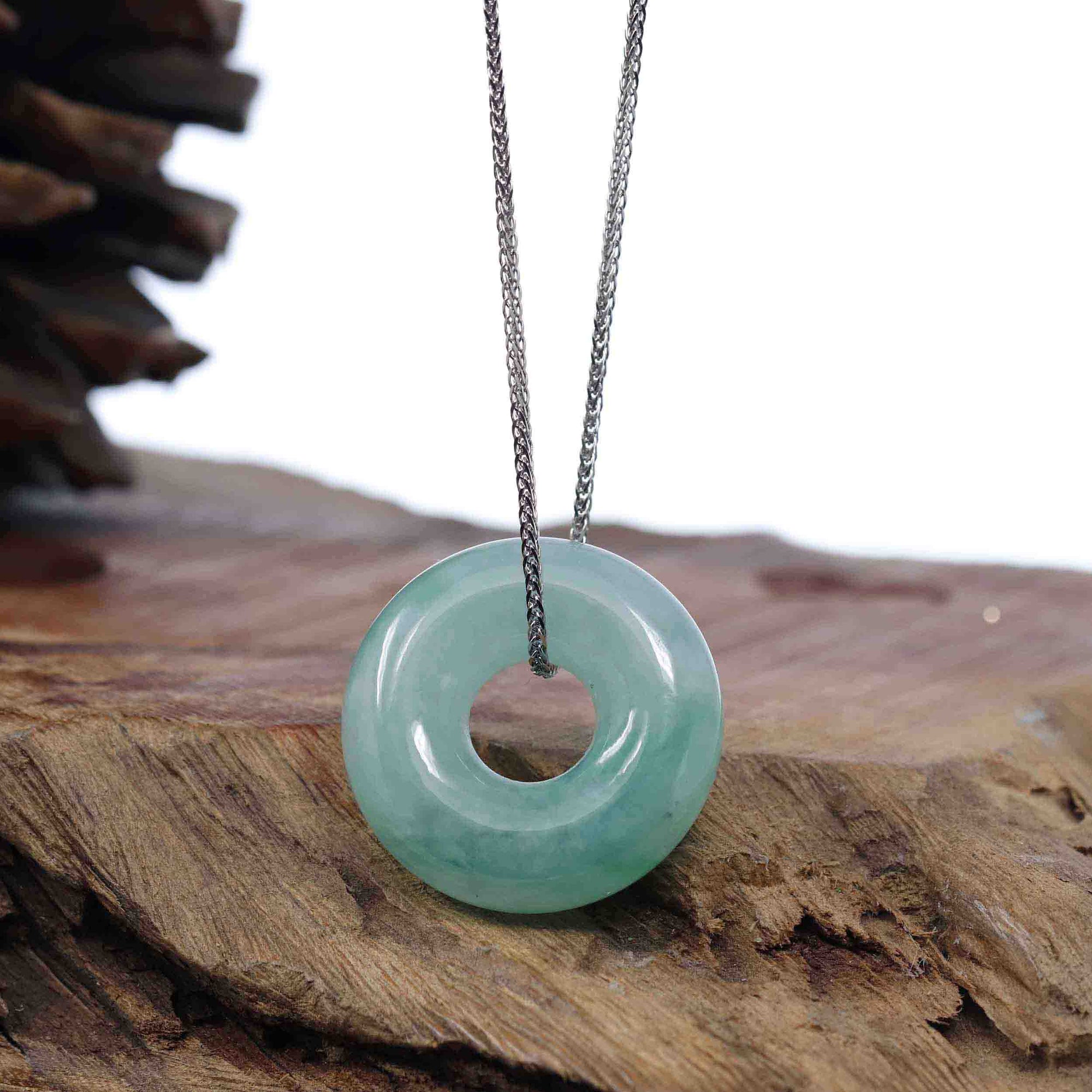 Baikalla Jewelry Jade Pendant Necklace Copy of Copy of Copy of Baikalla &quot;Good Luck Button&quot; Necklace Green Jadeite Jade Pendant For Men