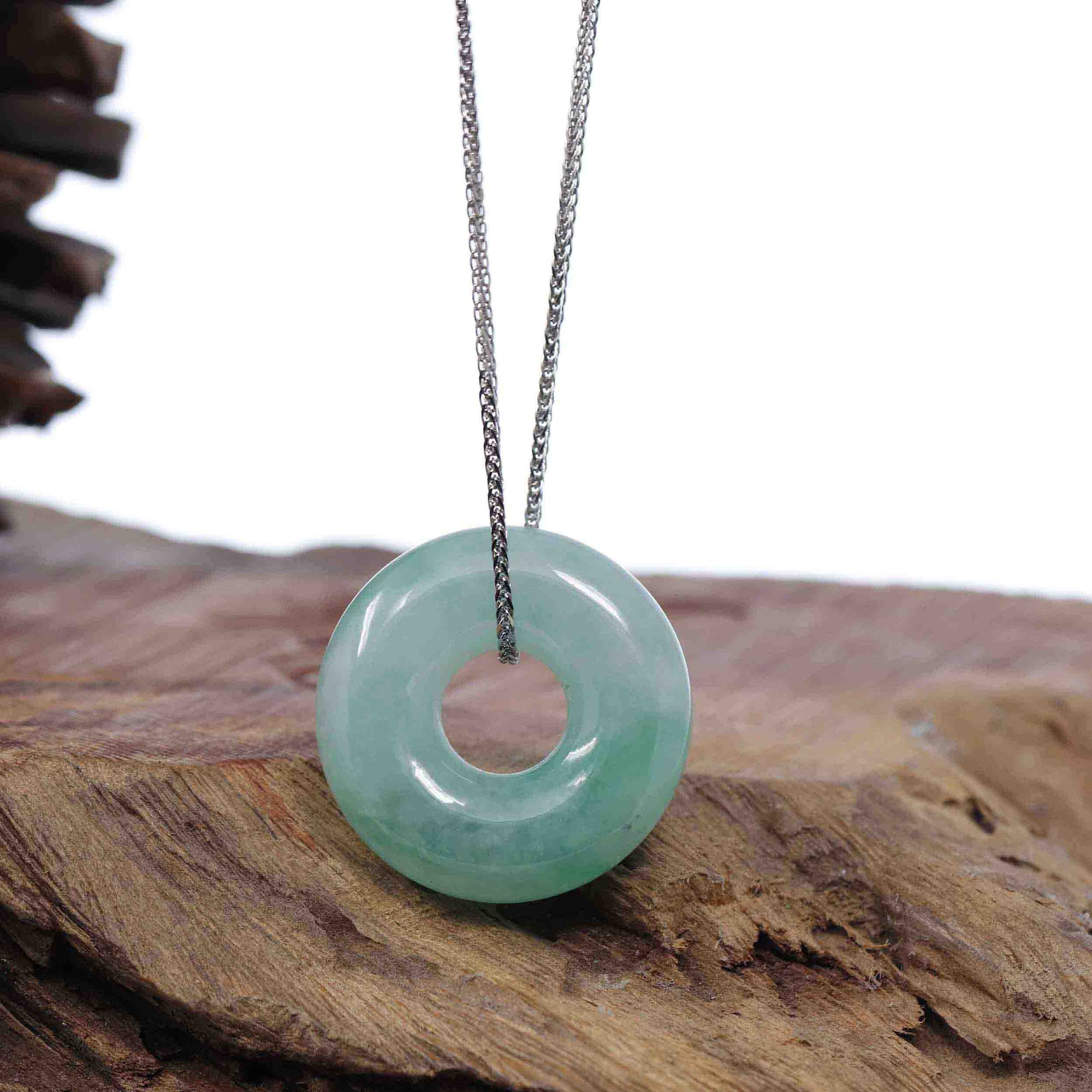 Baikalla Jewelry Jade Pendant Necklace Copy of Copy of Copy of Baikalla "Good Luck Button" Necklace Green Jadeite Jade Pendant For Men