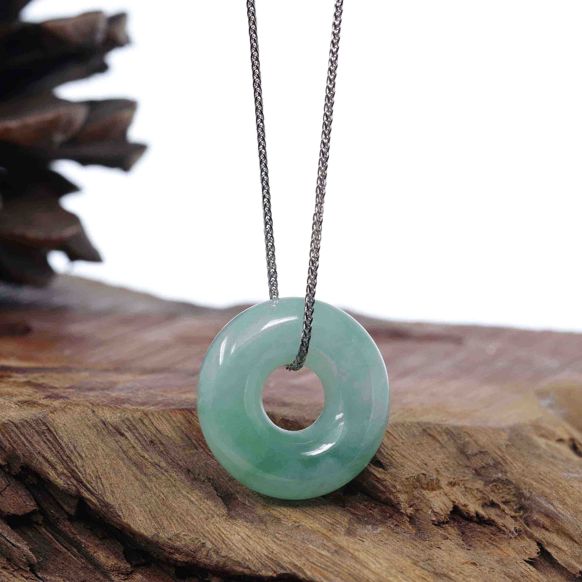 Baikalla Jewelry Jade Pendant Necklace Copy of Copy of Copy of Baikalla "Good Luck Button" Necklace Green Jadeite Jade Pendant For Men