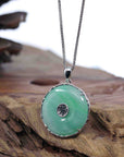 Baikalla Jewelry Jade Pendant Necklace Copy of Copy of Baikalla "Good Luck Button" Necklace White Jadeite Jade Lucky KouKou Pendant Necklace