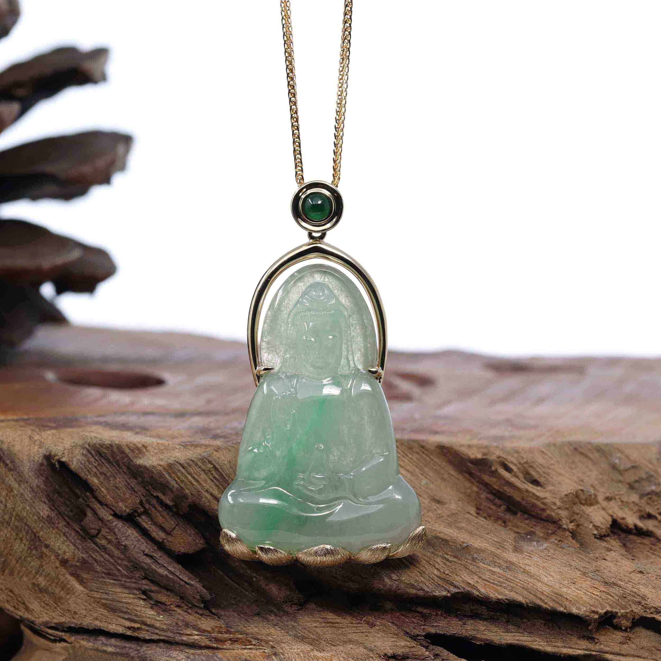 Class A Burma Jade top Guanyin Pendant