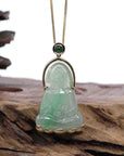 Baikalla Jewelry Jade Guanyin Pendant Necklace Copy of Baikalla 14k "Goddess of Compassion" Genuine Burmese Jadeite Jade Guanyin Necklace