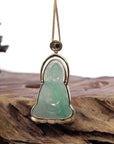 Baikalla Jewelry Jade Guanyin Pendant Necklace Copy of Baikalla 14k "Goddess of Compassion" Genuine Burmese Jadeite Jade Guanyin Necklace