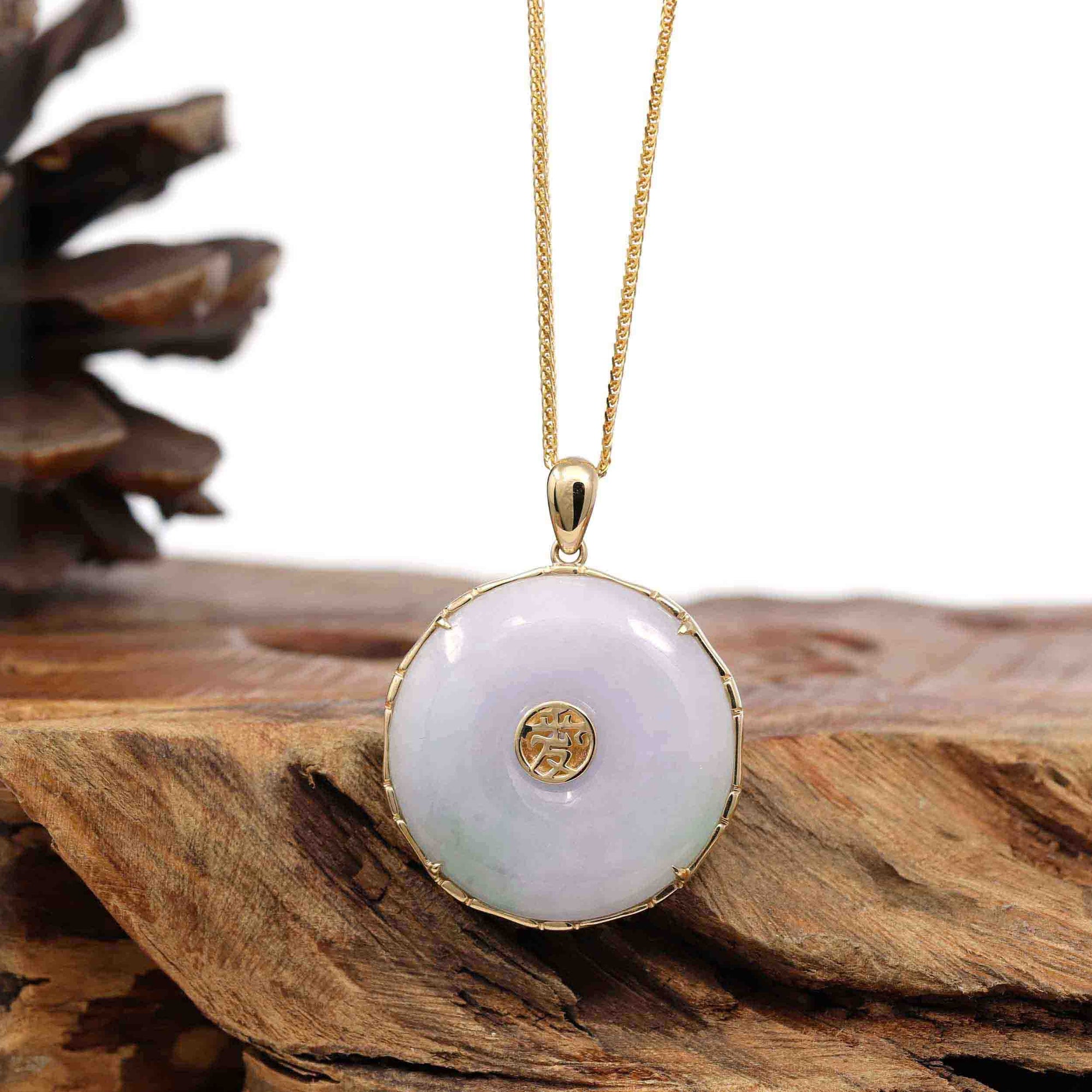 Baikalla Jewelry Jade Pendant Necklace Copy of Baikalla &quot;Good Luck Button&quot; Necklace White Jadeite Jade Lucky KouKou Pendant Necklace