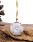 Baikalla Jewelry Jade Pendant Necklace Copy of Baikalla "Good Luck Button" Necklace White Jadeite Jade Lucky KouKou Pendant Necklace