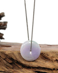 Baikalla Jewelry Jade Pendant Necklace Copy of Copy of Copy of Baikalla "Good Luck Button" Necklace Green and Lavender Jadeite Jade Lucky Ping An Kou Necklace