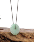 Baikalla Jewelry Jade Pendant Necklace Copy of Baikalla "Good Luck Button" Necklace Green and Lavender Jadeite Jade Lucky Ping An Kou Necklace